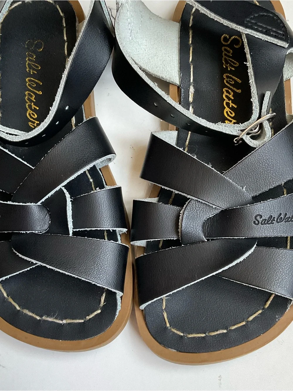Black Salt Water Sandals